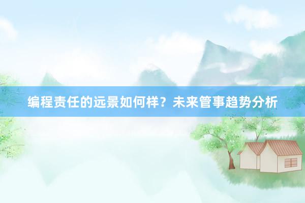 编程责任的远景如何样？未来管事趋势分析